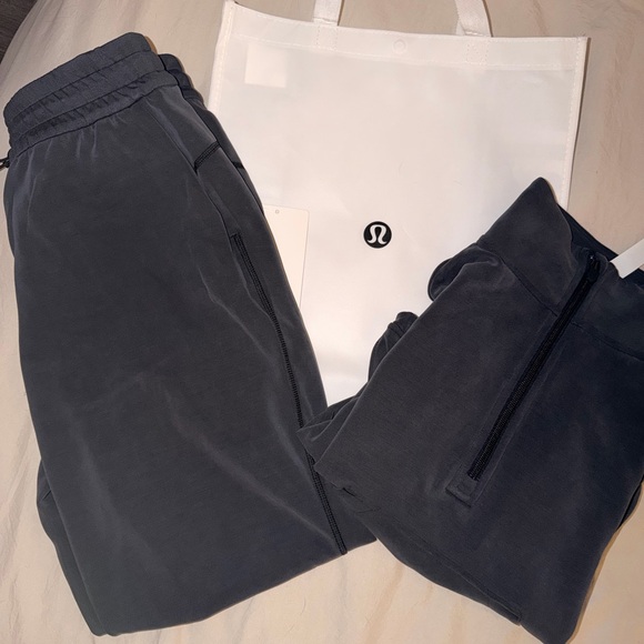 lululemon athletica Other - Lululemon Brushed soft streme hr jogger and soft streme half zip set, with tote